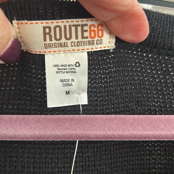 NWT Route 66 Spring Black Sweater with gold studs - Picture 2 of 9